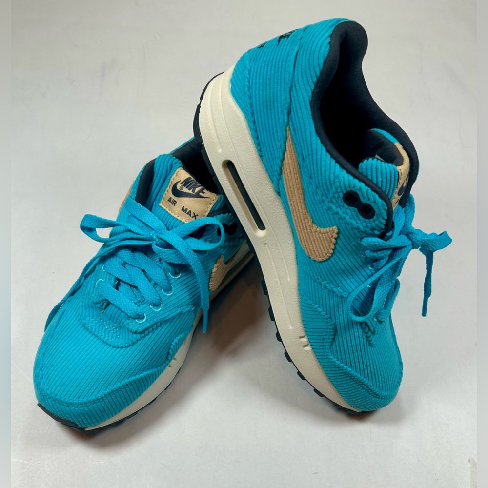 RARE New Nike Air Max 1 Premium Baltic Blue Sesame Gridiron Corduroy Men Sz 4
